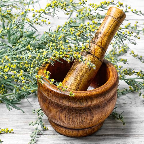 Mortier, pilon, bois d'olivier, artisanat tunisien, cuisine, épices, herbes, condiments, fait main, traditionnel,