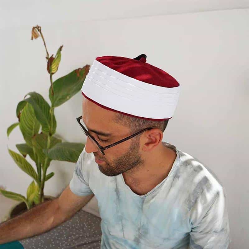 Chechia Amema pour Priere - Azhari Rouge Pour Homme