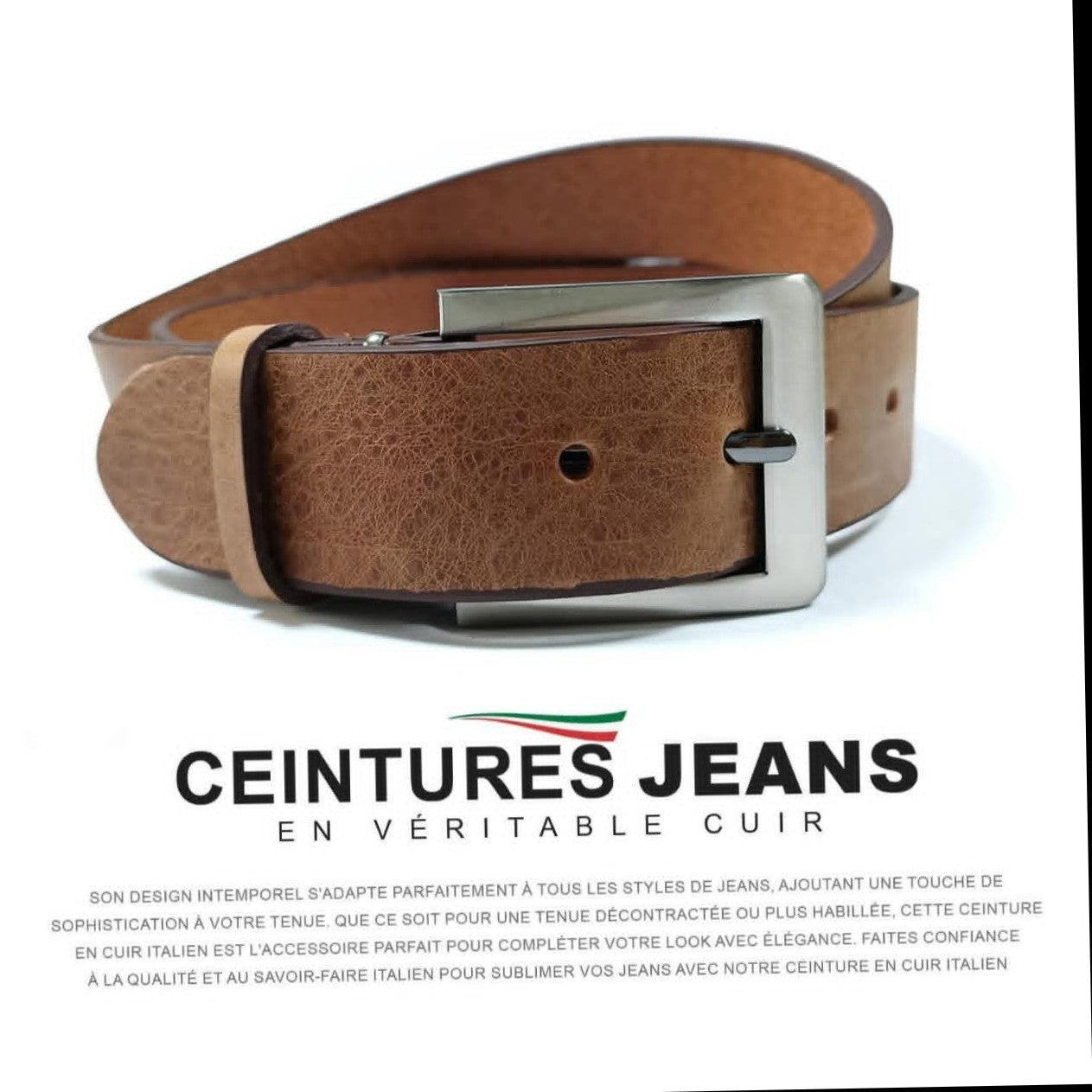 Ceinture Réversible Homme Cuir Italien - Élégance et Polyvalence
