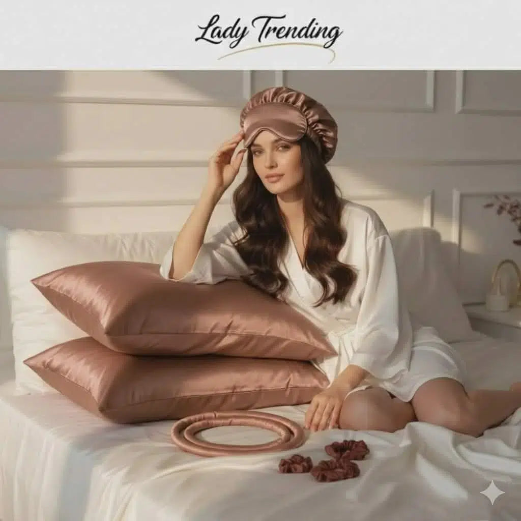 ensemble satin cheveux luxe pour des cheveux éclatants nuit marron