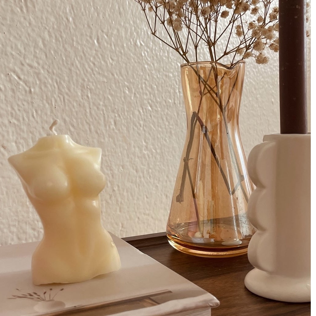 Bougie naturelle sculptée en cire végétale