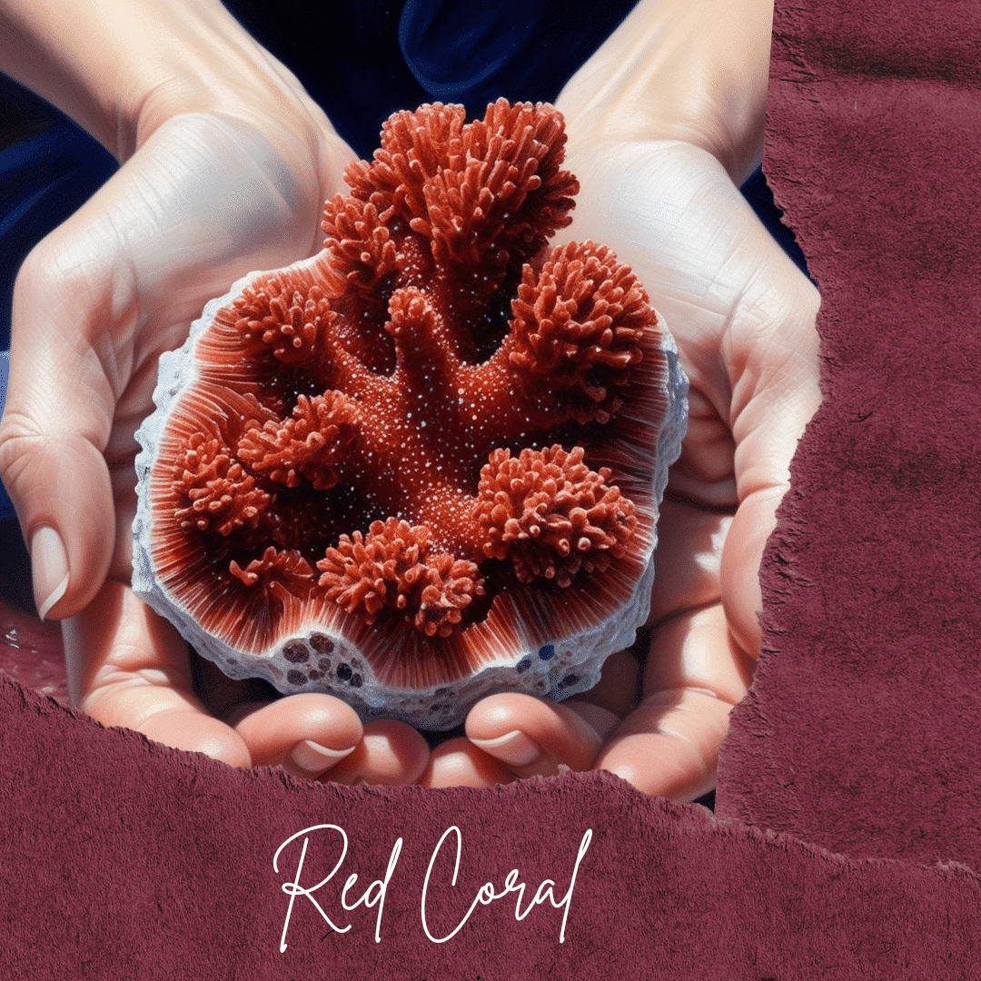 Collier en argent 925 plaqué en or 18 karats avec une pièce de corail rouge (45 cm)