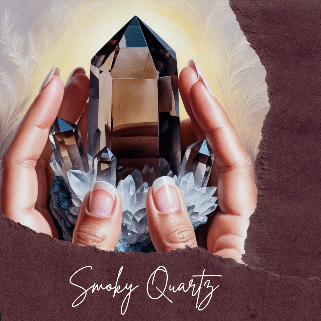 سوار مضفر من السلك الأسود مع أحجار الكوارتز الدخاني - (16 إلى 21 سم)