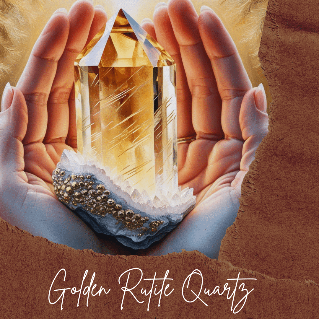 Bracelet élastique en Quartz Rutile Doré – Boules de 6 mm – Ajustable (17 à 19 cm)