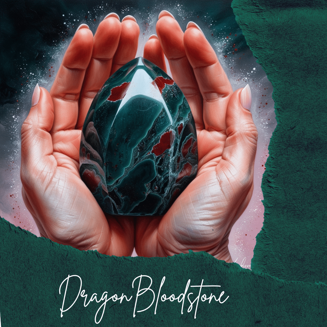 Collier Dragon Bloodstone avec chaine en acier inoxydable (75cm)