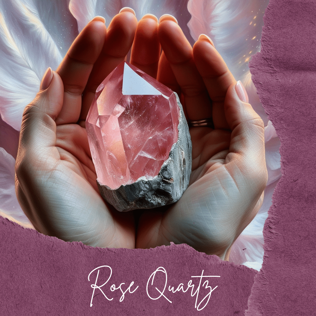 Rose quartz heart pendant set in stainless steel - no necklace