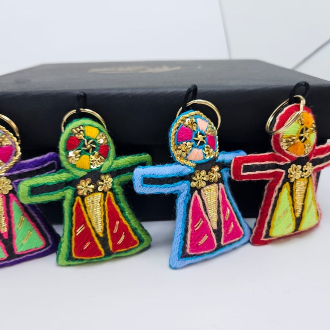 Porte-Clé Tanit Brodé Fait Main - Plusieurs Couleurs
