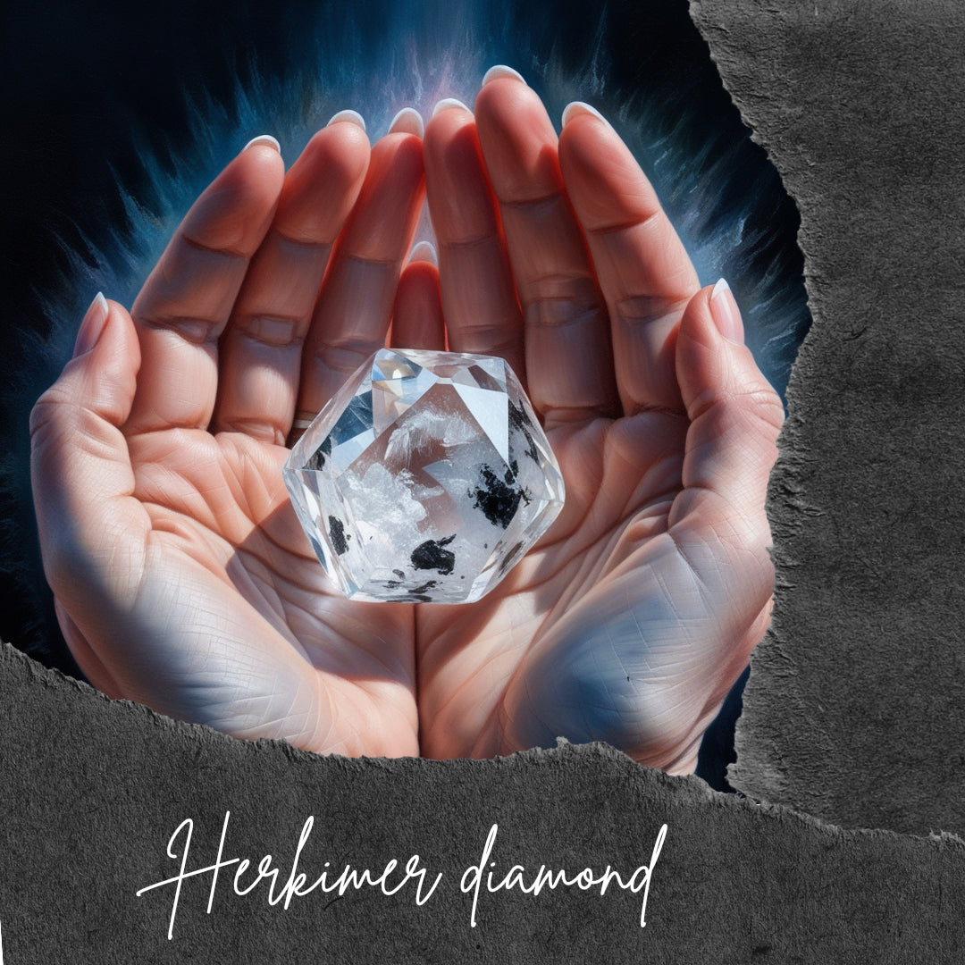 925 silver necklace with Herkimer Diamond pendant (45 cm)