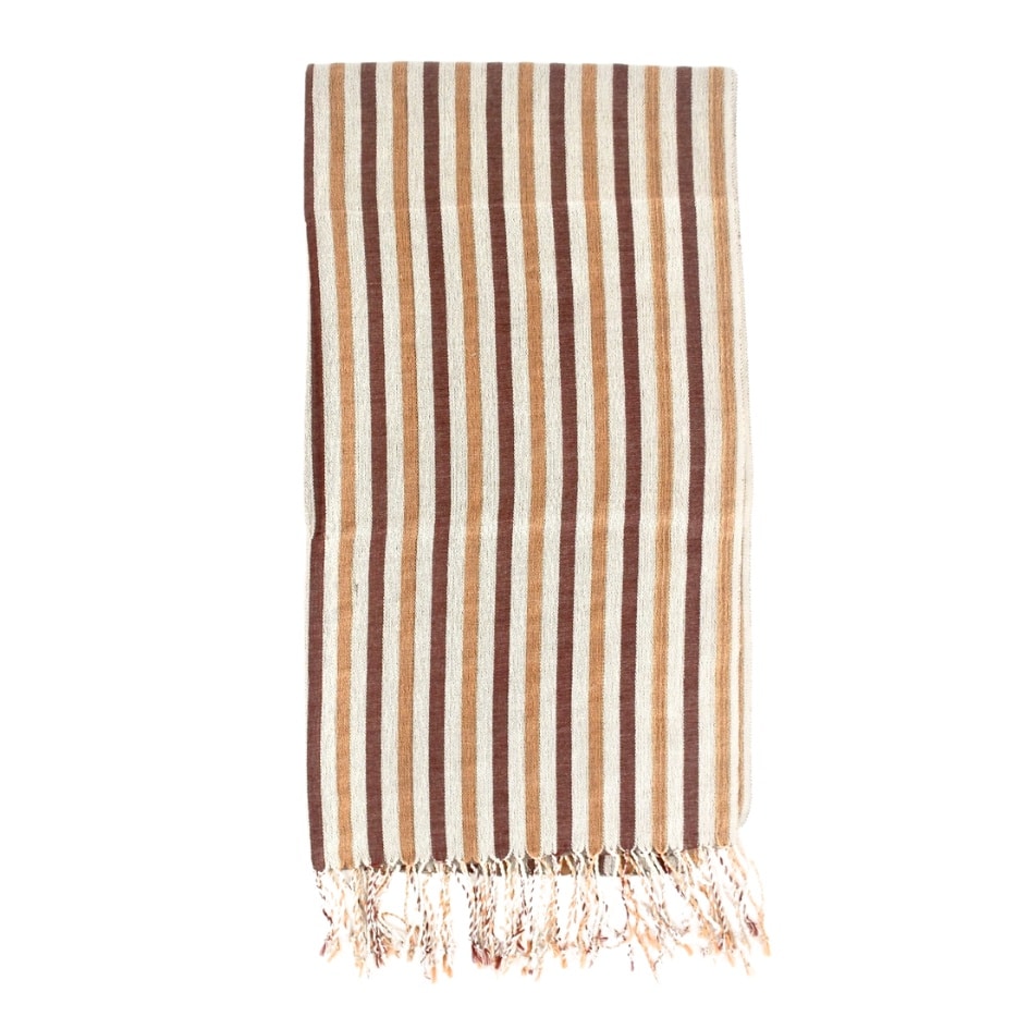Écharpe rayée en fibres naturelles