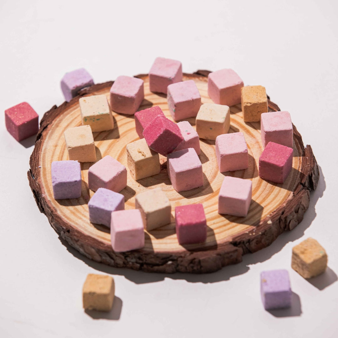 12 cubes d'après-shampoing solide framboise rouge rose pour cheveux gras - artisanat Tunisien fait main | ILEYCOM