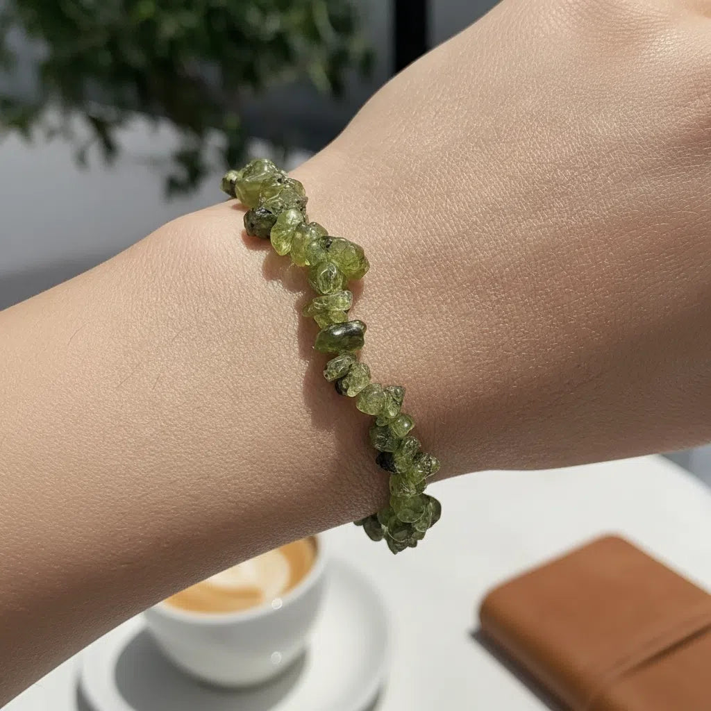 Bracelet élastique Péridot Naturel - Élégance Artisanal