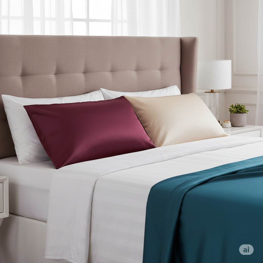 Taie d’oreiller en satin doux 65x50 cm - Soin Luxe