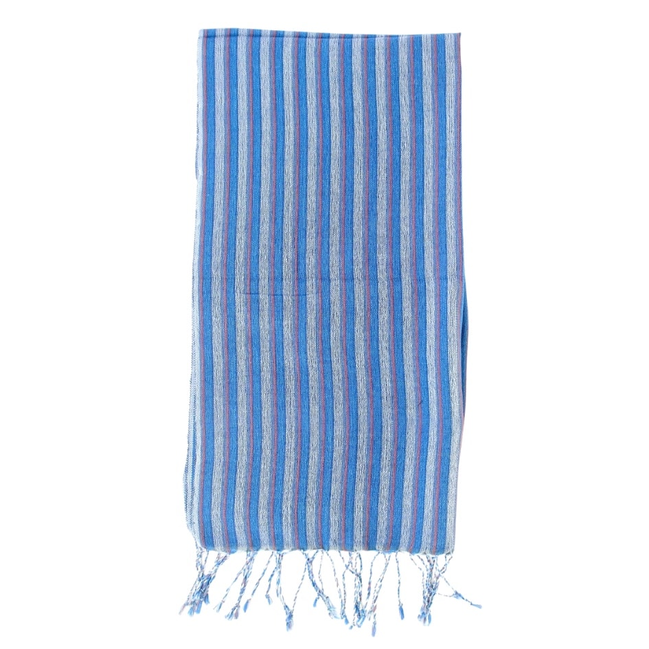 Écharpe rayée en fibres naturelles