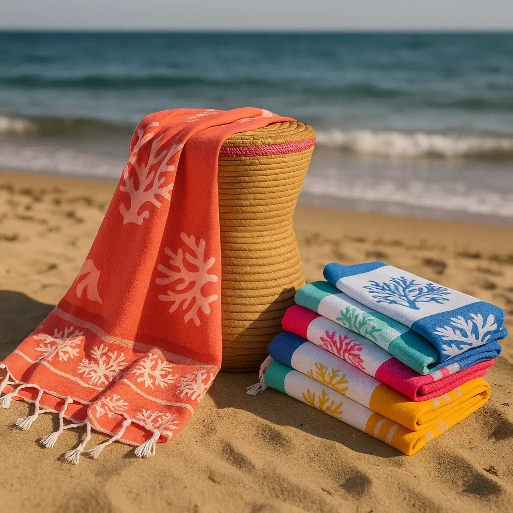 Fouta Tunisienne Jacquard Modèle Corail