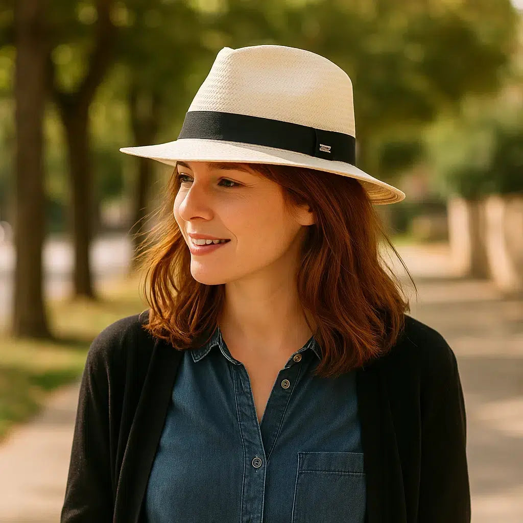 Chapeau Panama Fedora ruban
