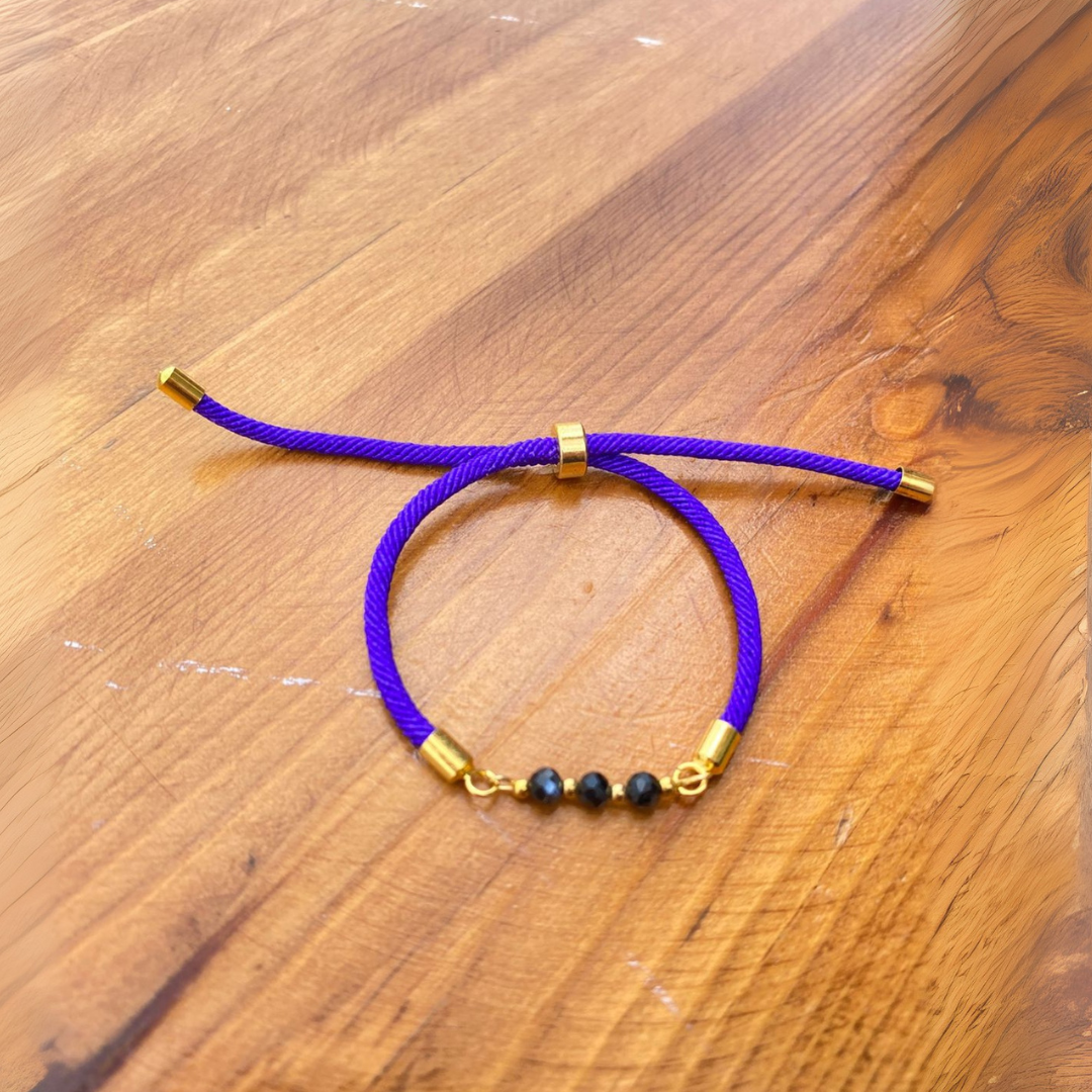 Bracelet bleu élégant avec perle dorée, charme irrésistible
