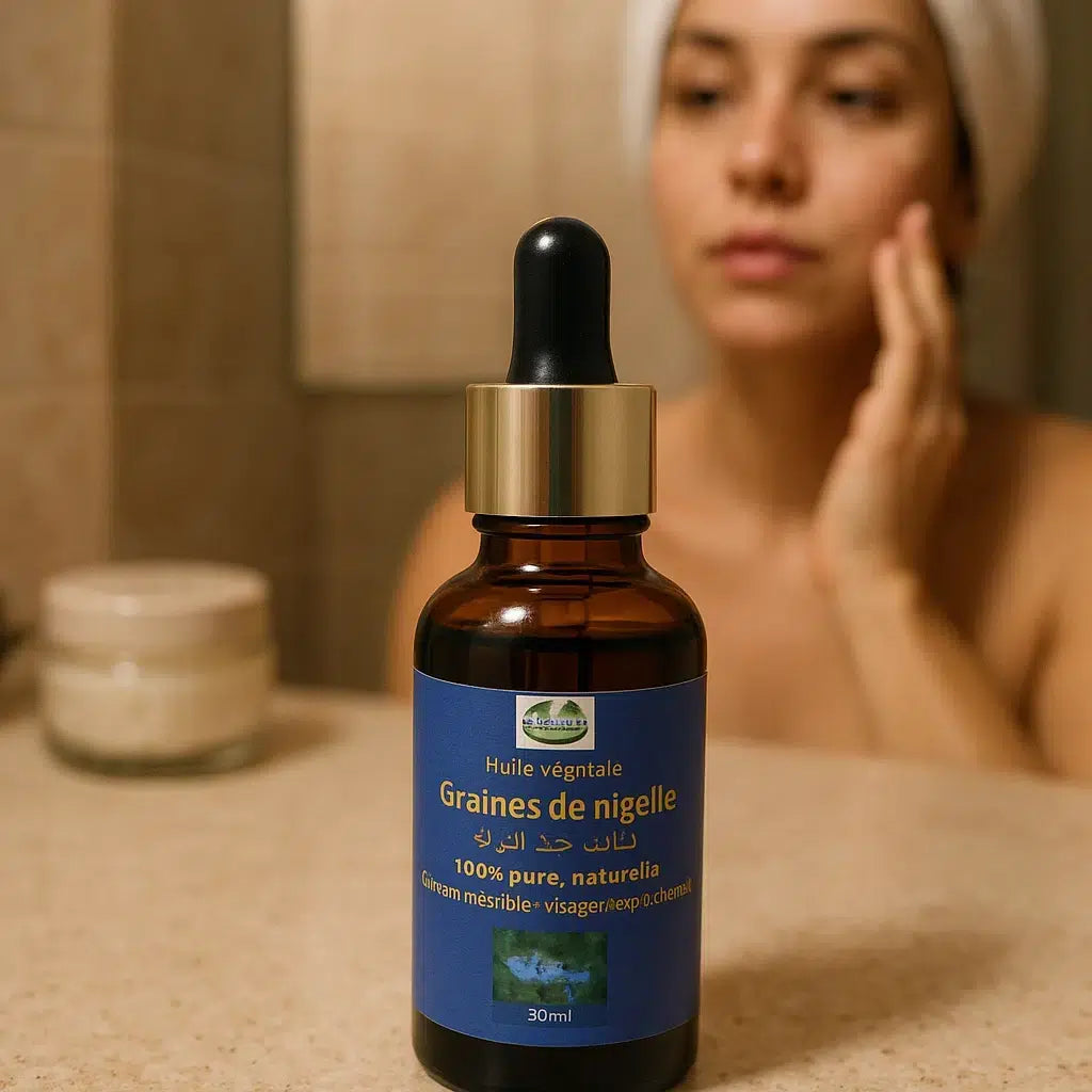 Huile de nigelle pure pour peau éclatante et cheveux revitalisés