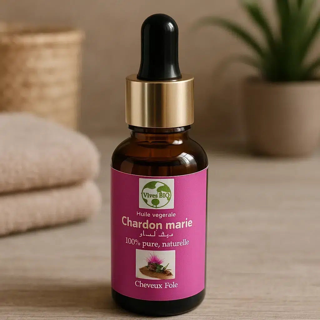 Huile chardon marie pure pour cheveux et foie en pleine santé