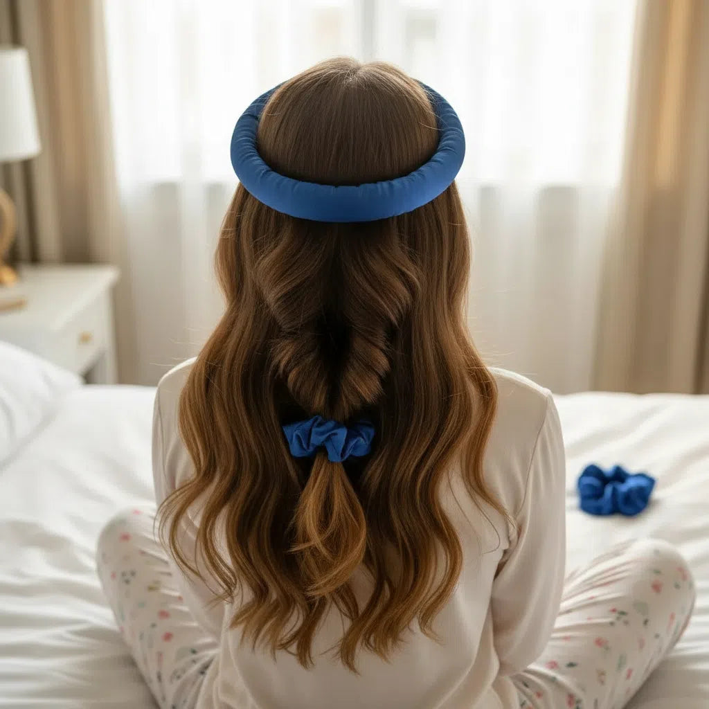 Bandeau Satin Boudin Bleu & Chouchous - Élégance Luxe