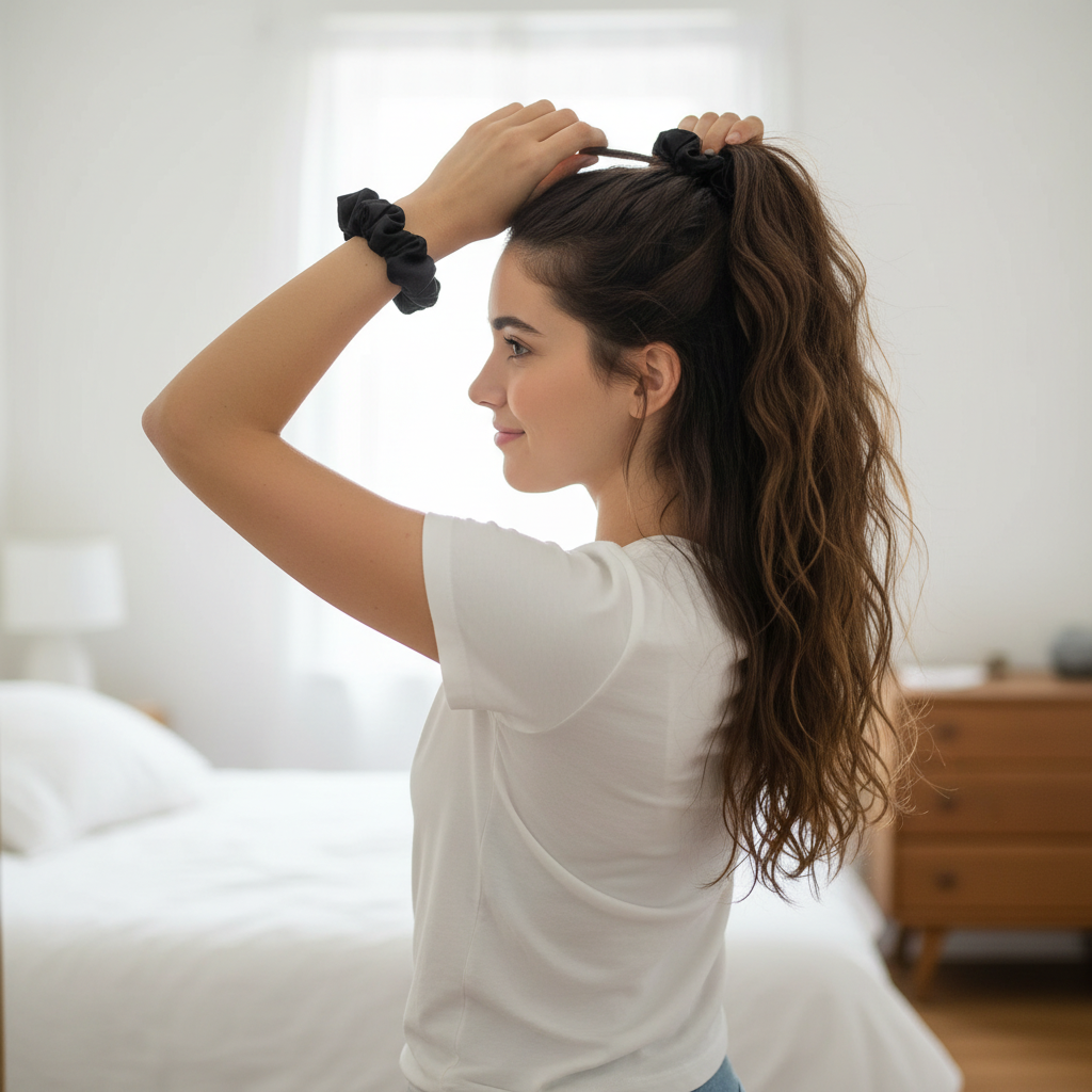 Chouchous Satin Noirs Antifrizz Élégance Intemporelle