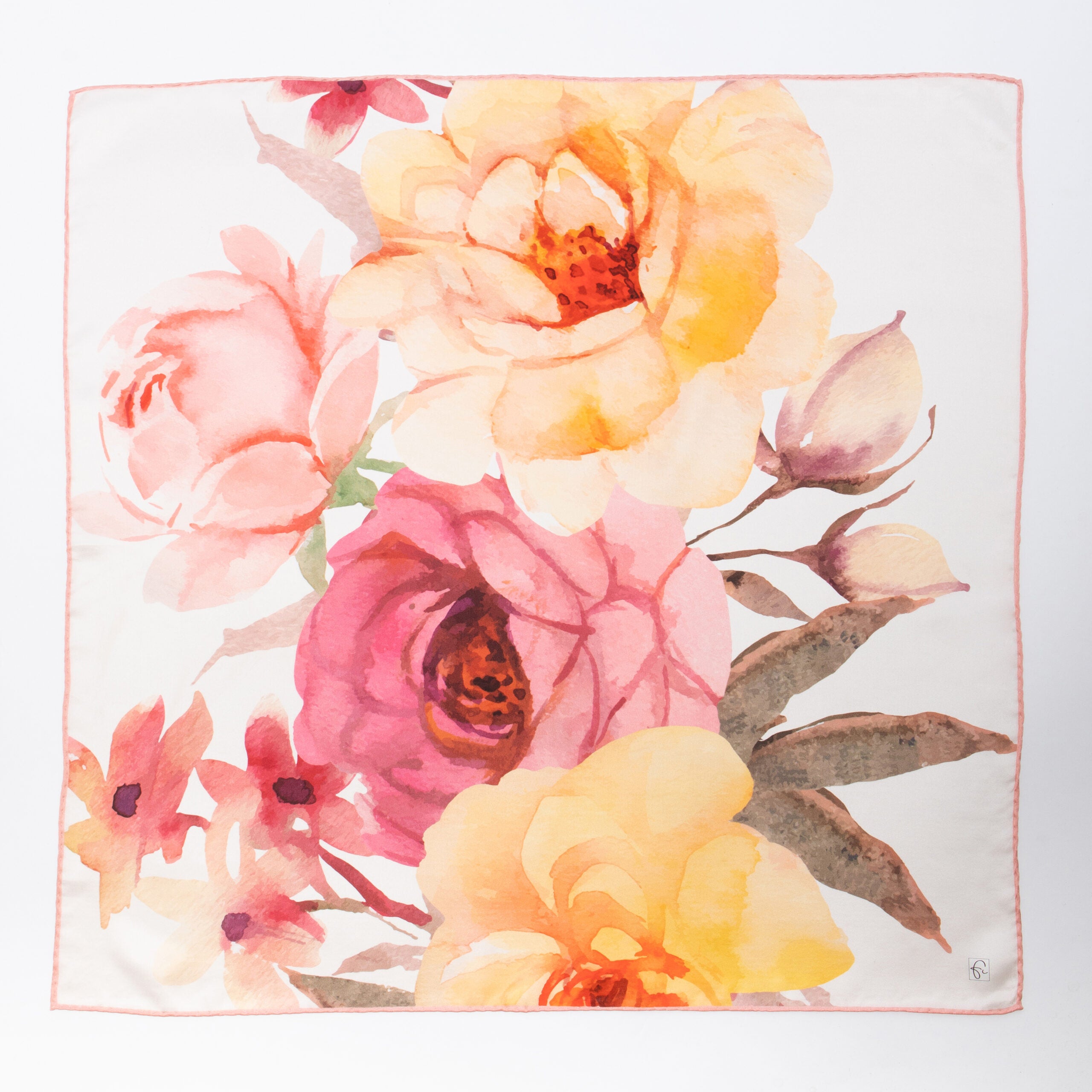 Falling in love natural silk scarf