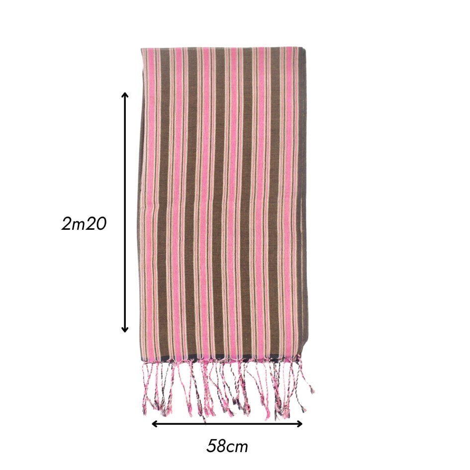 Écharpe rayée en fibres naturelles