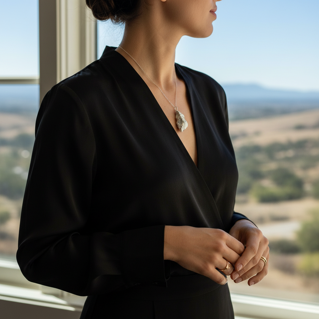 Collier Énergétique en Argent 925 et Howlite Brute - Élégance Artisanale