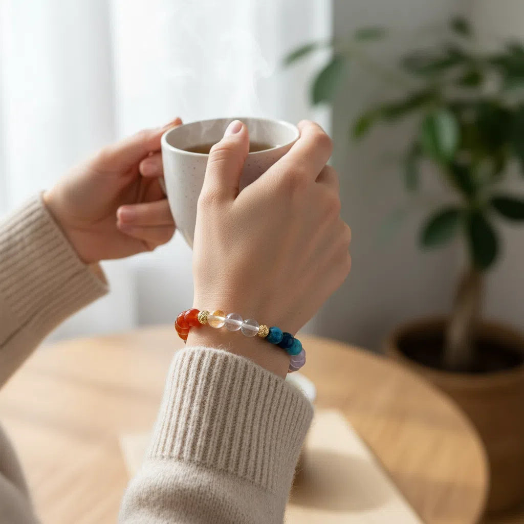 Bracelet 7 Chakras en Pierres Naturelles - Équilibre et Harmonie