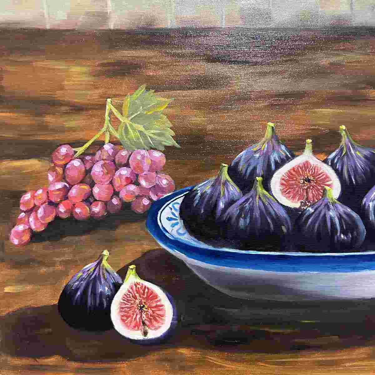 tableau figues peinture originale méditerranéenne unique