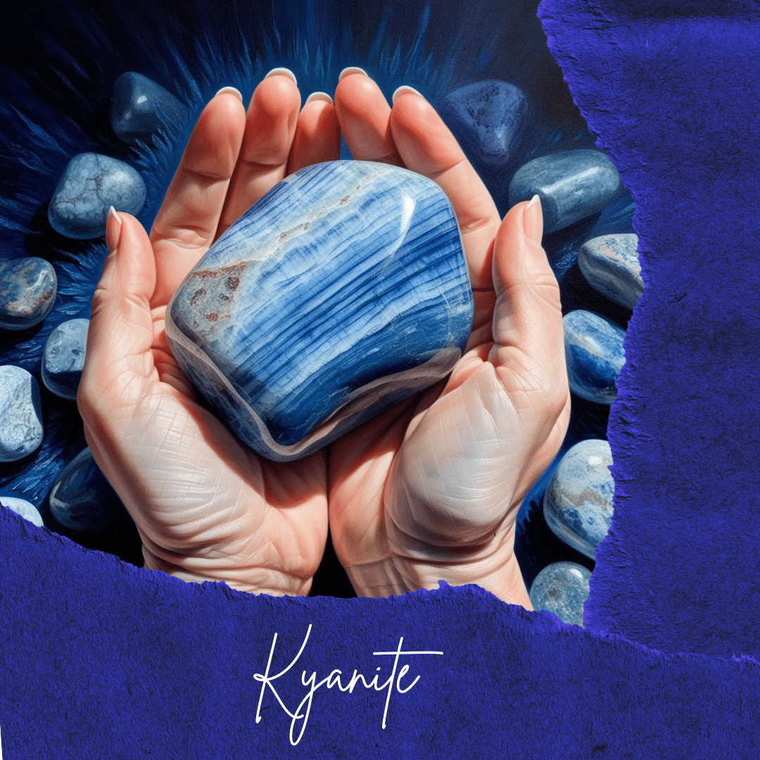 Collier en acier inoxydable argent avec pendentif en Kyanite naturelle 4 cm (65 cm)