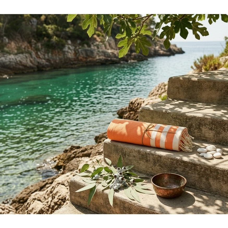 Fouta écologique en coton recyclé