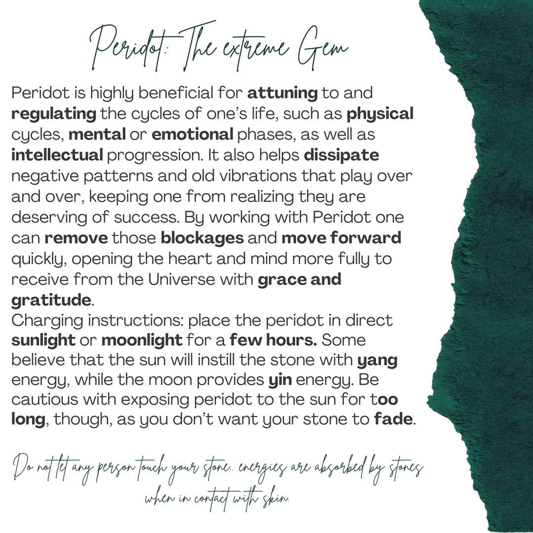 Collier Péridot | Fermeture avec extension en acier inoxydable (40 cm)