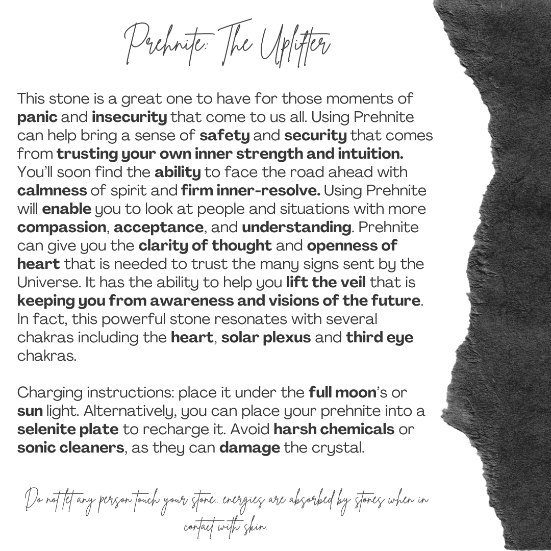 Bracelet élastique en Préhnite – Pierres naturelles 6 mm – Ajustable (17 à 19 cm)