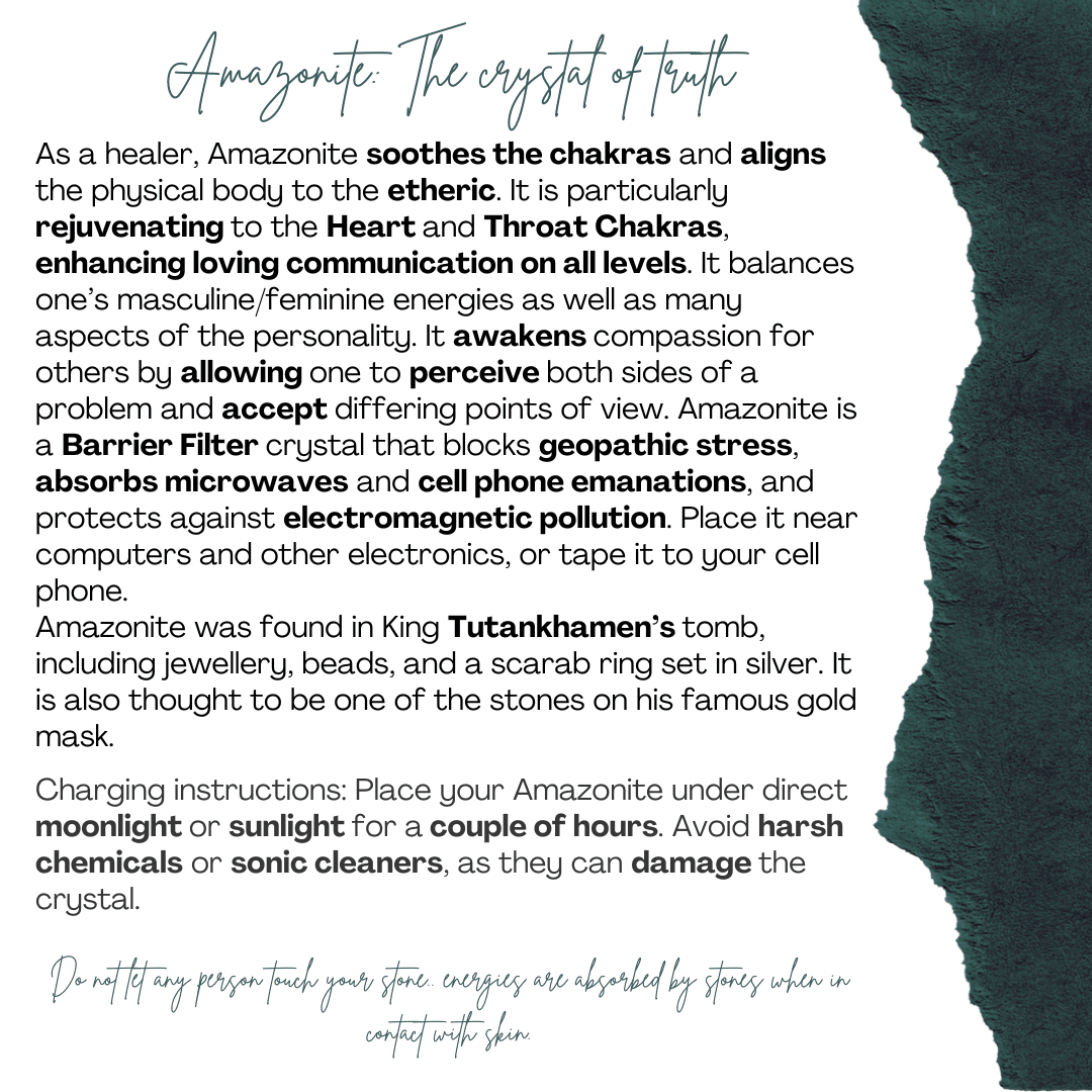 Raw Amazonite necklace stainless steel chain (75 cm)