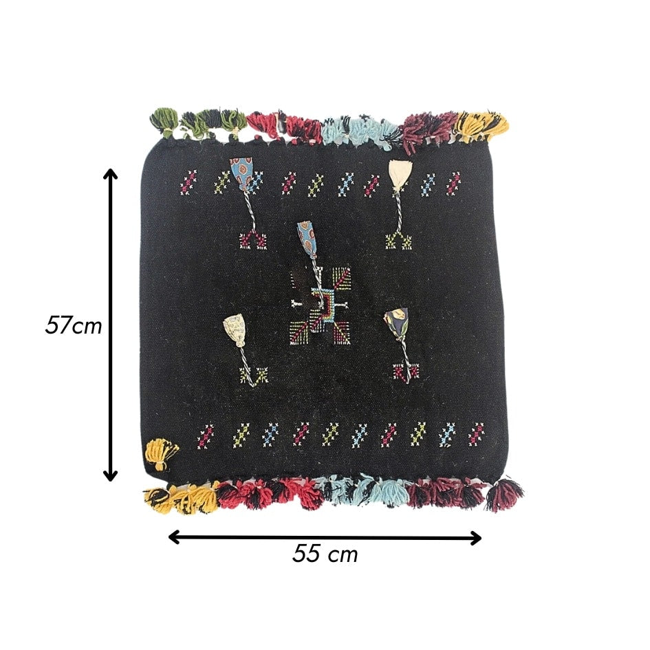 Tapis en Laine avec Broderie Traditionnelle de Kerkennah