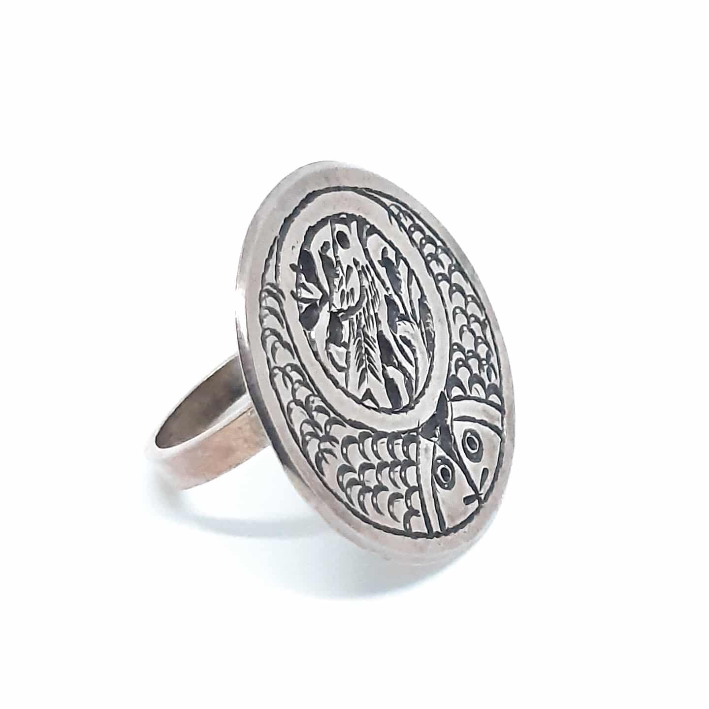 Bague Berbère Ronde En Argent 925 pour Femme