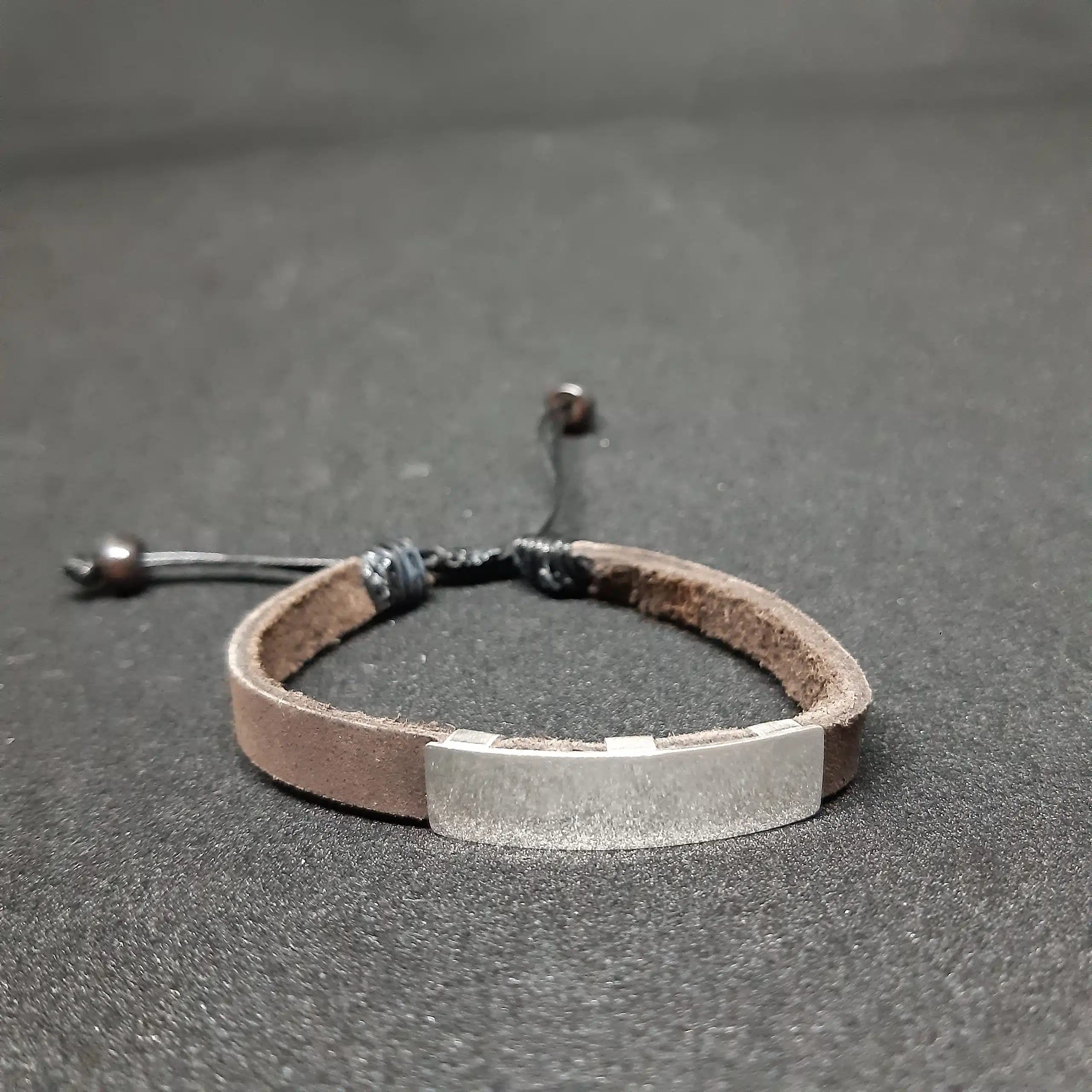 Bracelet Homme cuir argent, bracelet argent en cuir