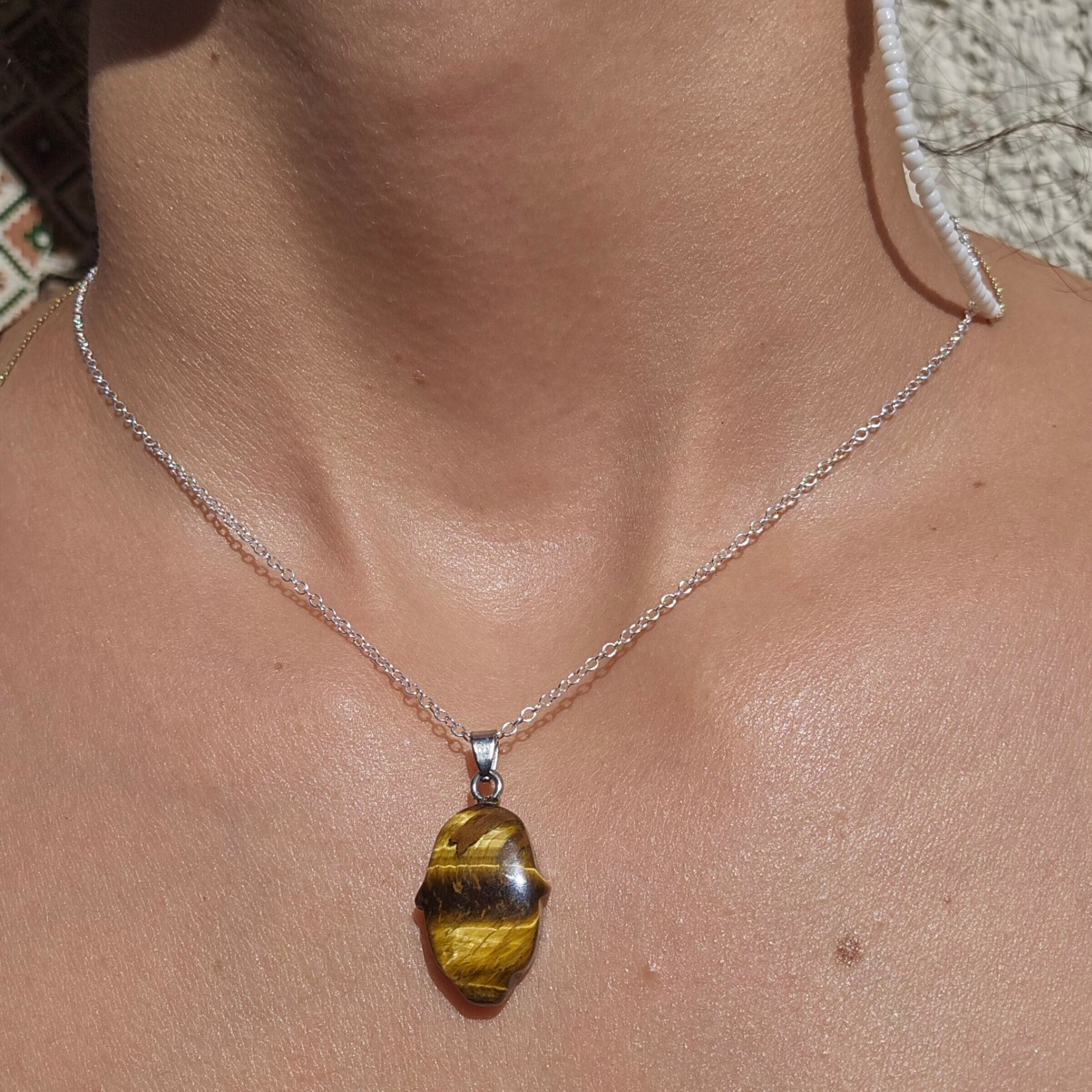 Collier en Argent 925 Œil de Tigre - Élégance et Protection