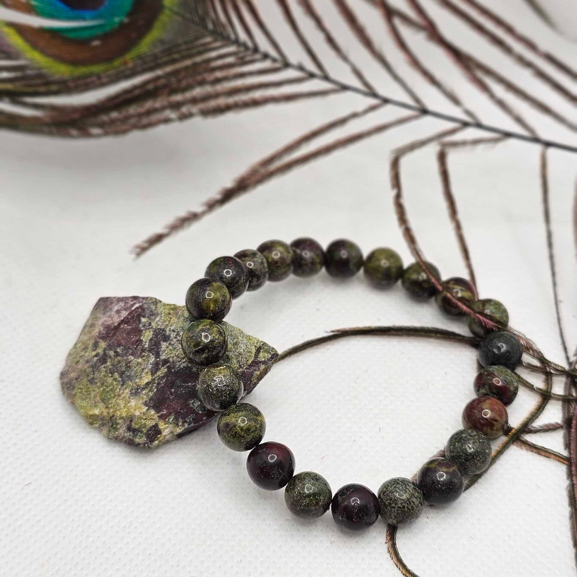 Lot de deux bracelets en Jaspe Sang de Dragon – Ajustables (17 à 19 cm)