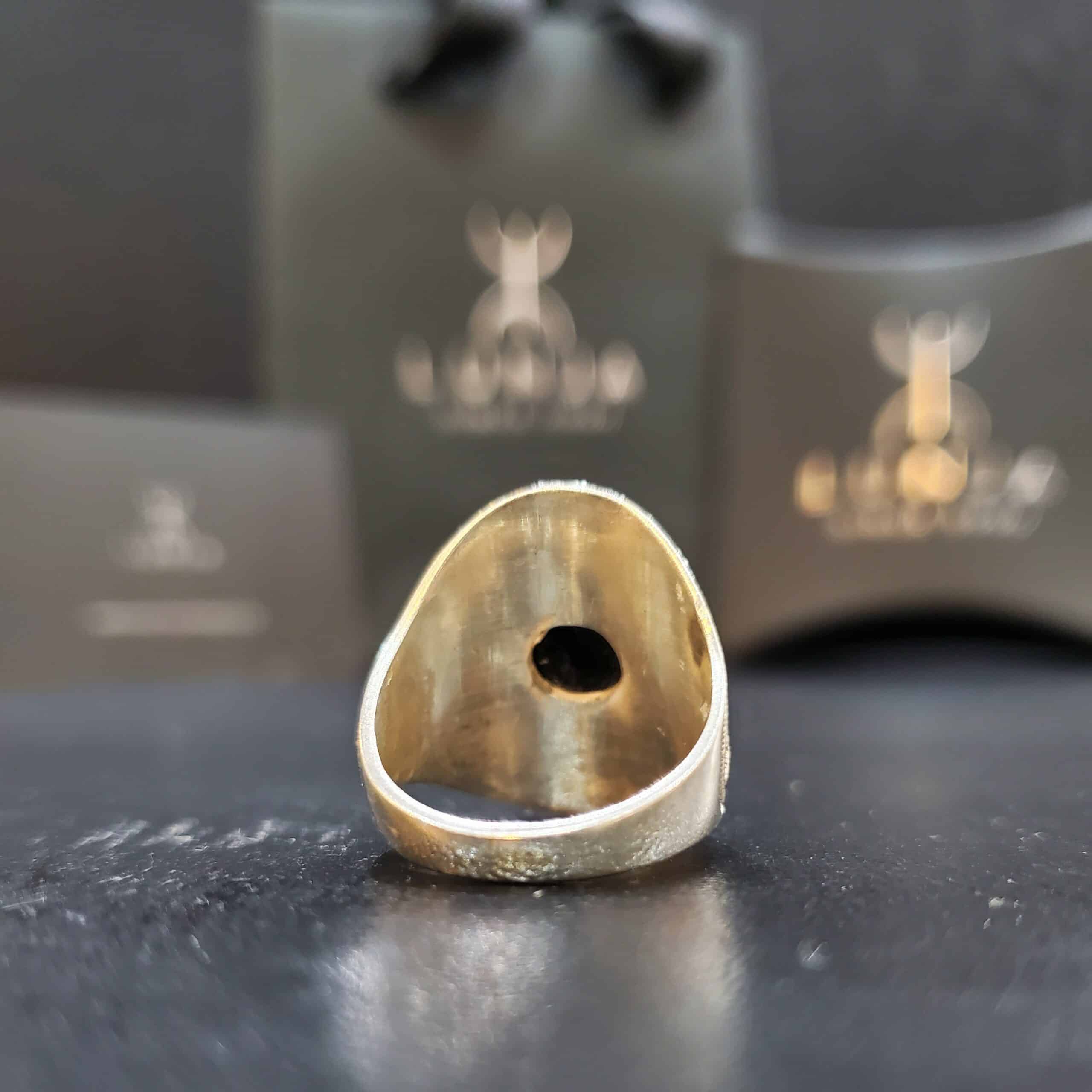 Bague agadez en Onyx noire naturelle