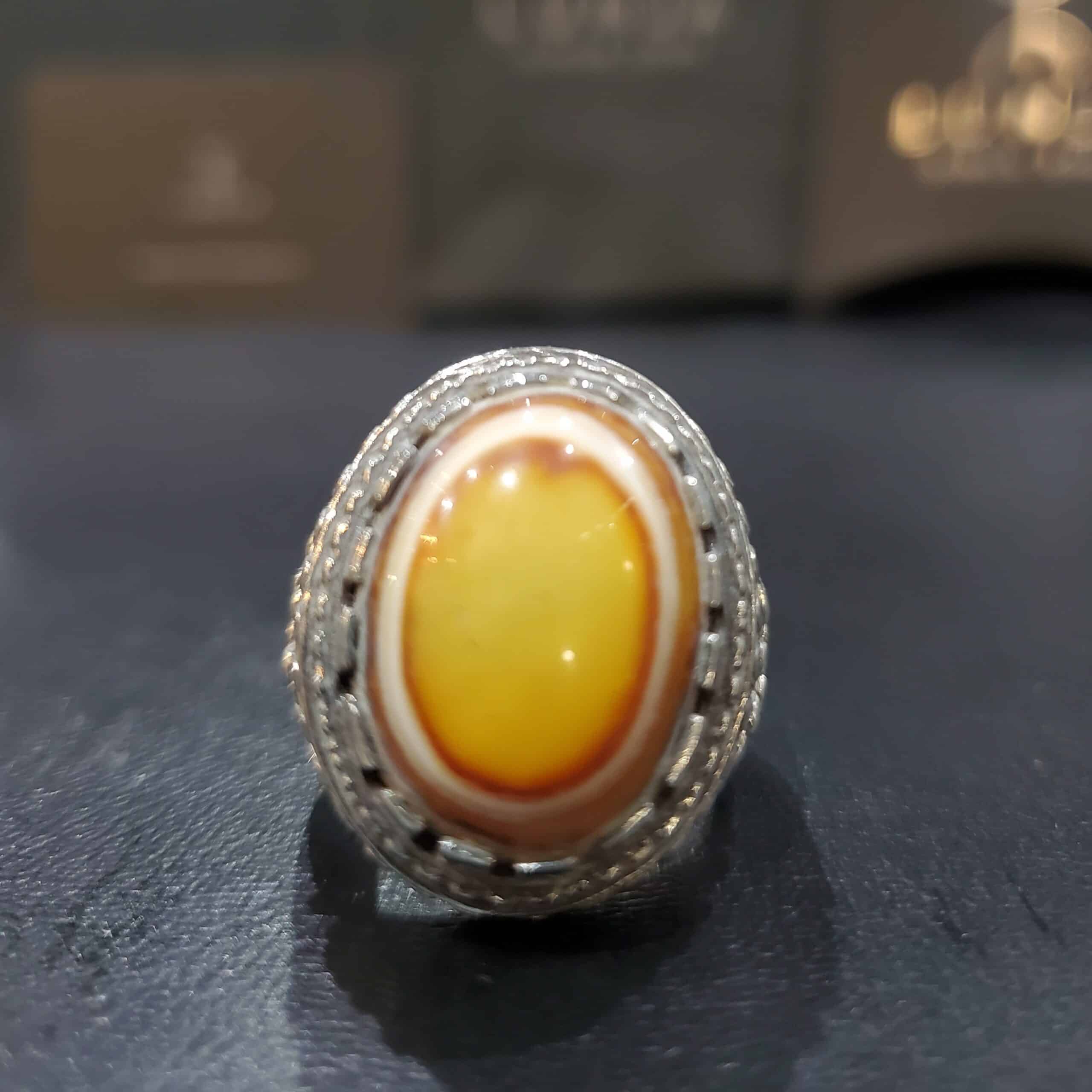 Bague Aquiq Yéménite pour homme en argent 940