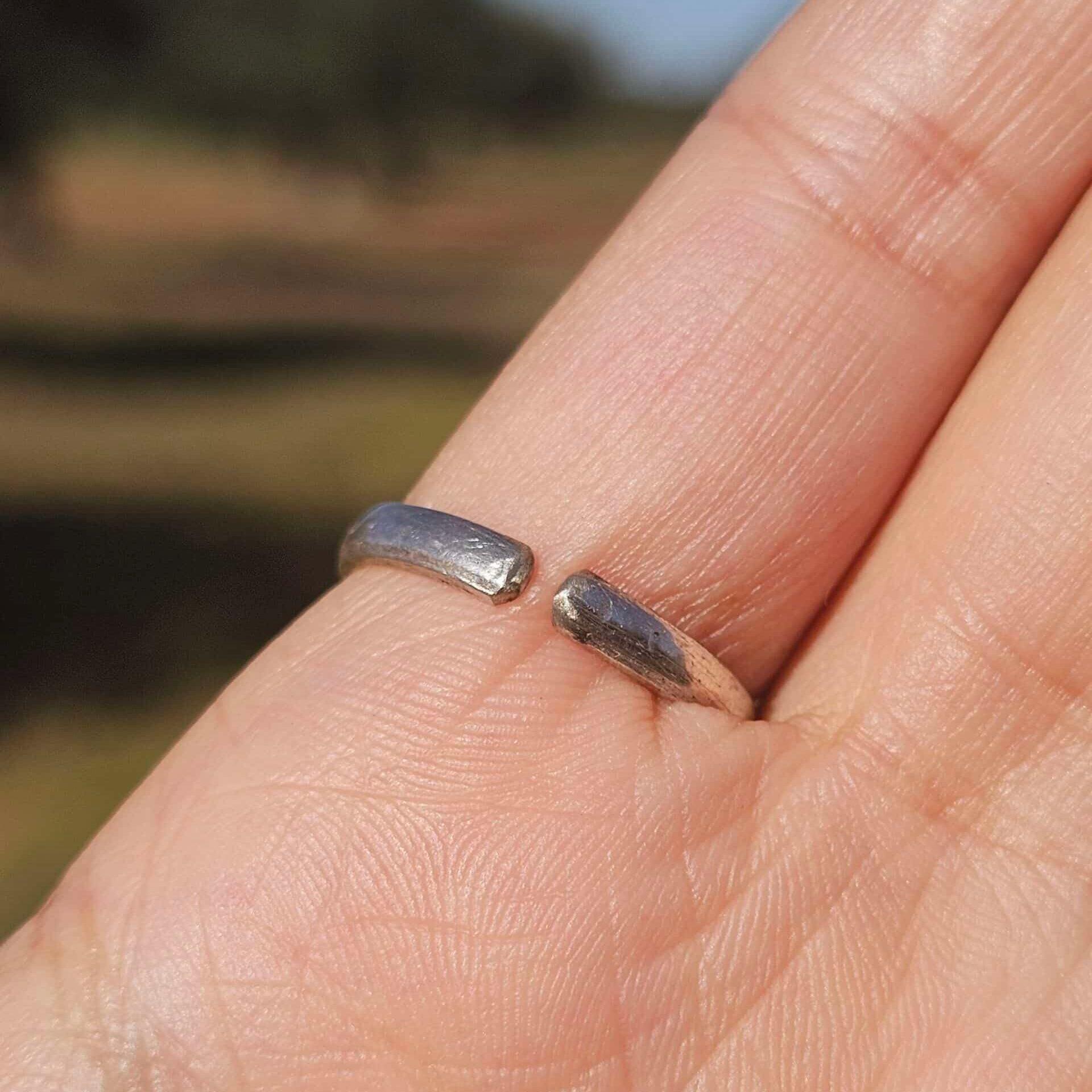 Adjustable Clear Quartz 925 Silver Ring