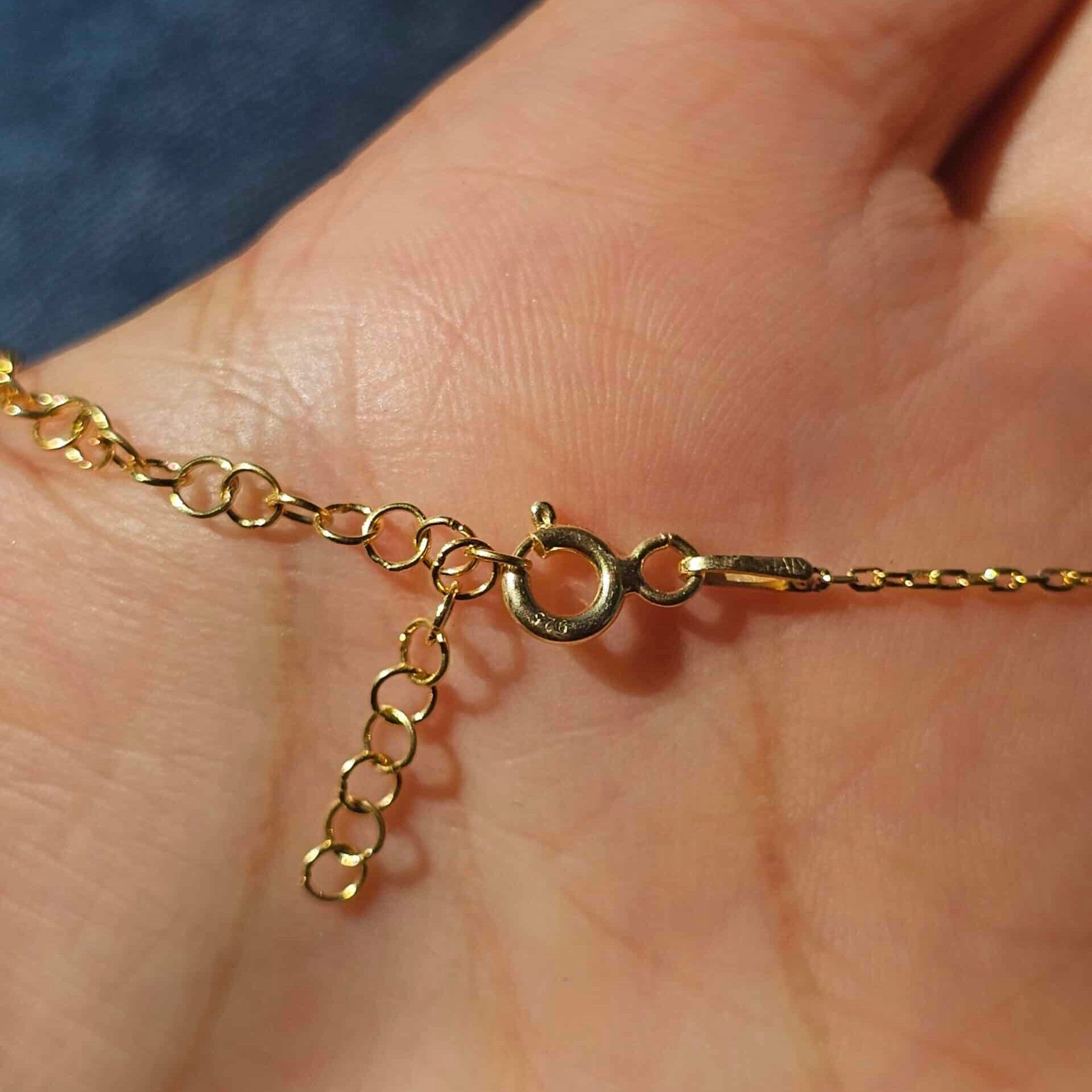 Collier Labradorite brute en argent 925 plaqué en or 18 Karats (45cm)