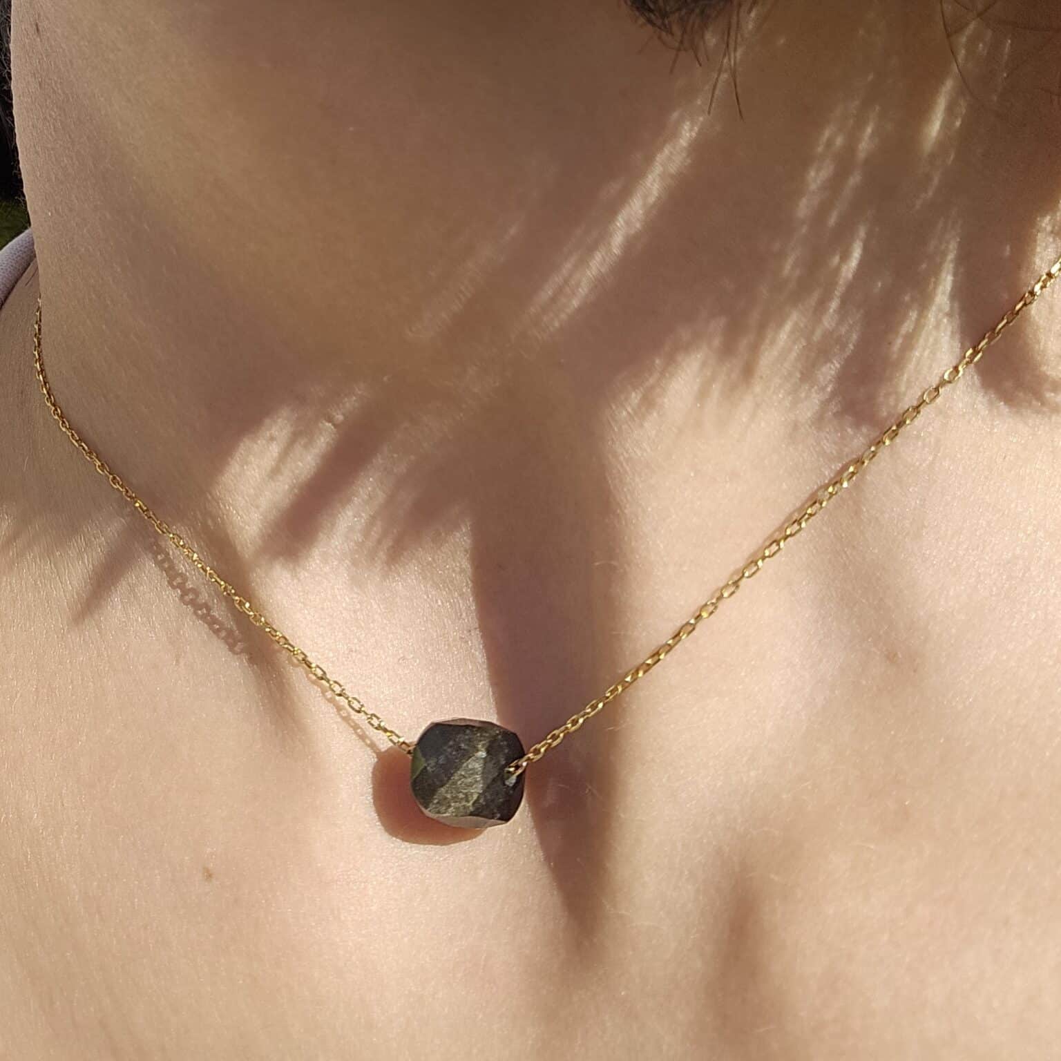 collier argent 925 avec obsidienne dorée élégance et protection