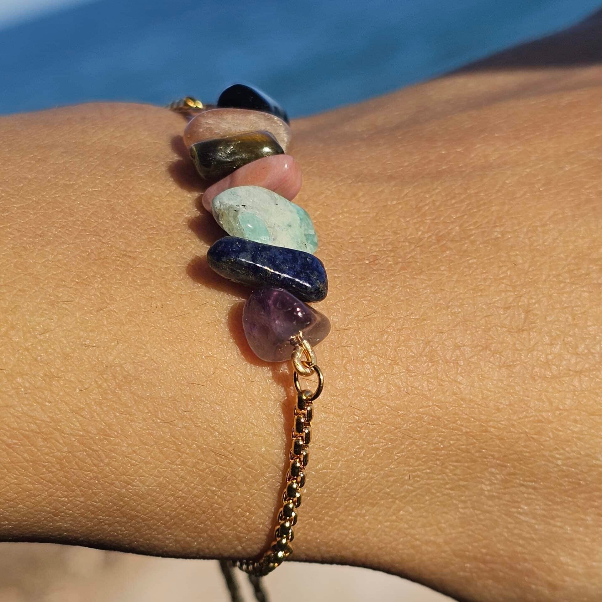 Bracelet Chakra Réglable Pierre Naturelle – Énergie Positive