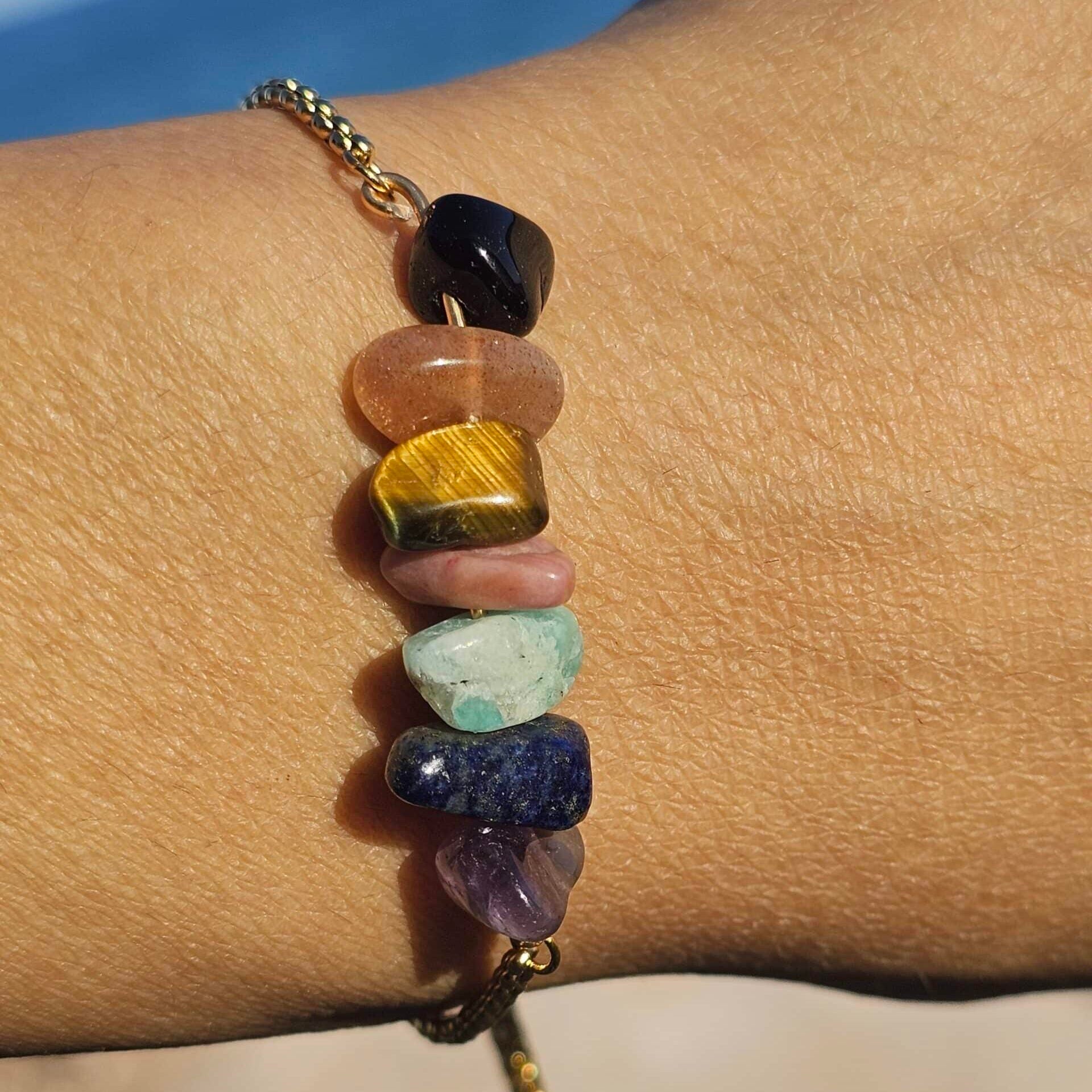 Bracelet Chakra Réglable Pierre Naturelle – Énergie Positive