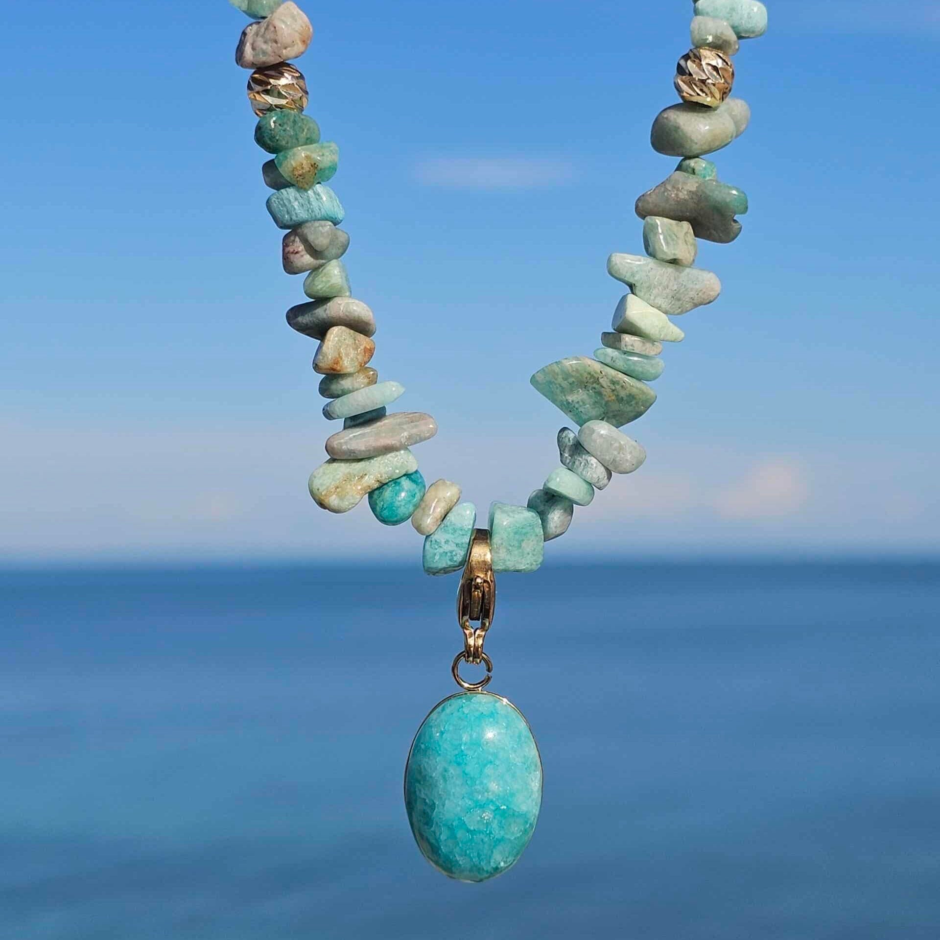 Natural Amazonite Necklace with Amazonite Pendant (45cm + 5cm Extension)