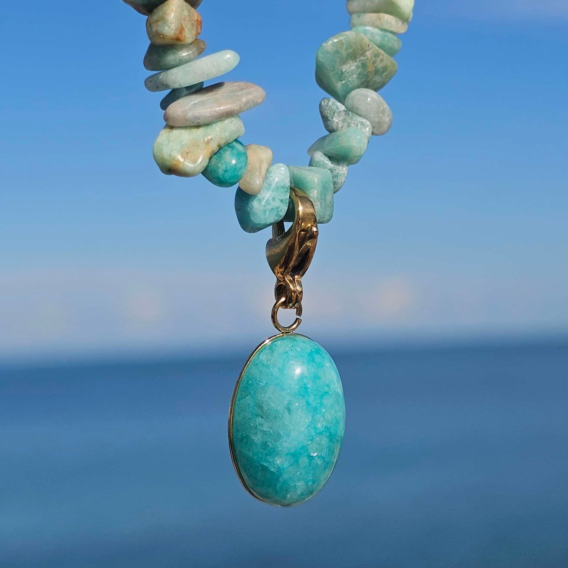 Natural Amazonite Necklace with Amazonite Pendant (45cm + 5cm Extension)