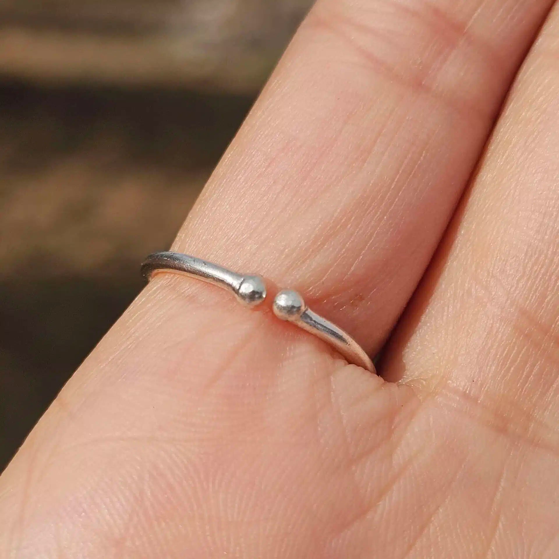 bague argent ajustable unique avec pyrite brute pour un style inégalé