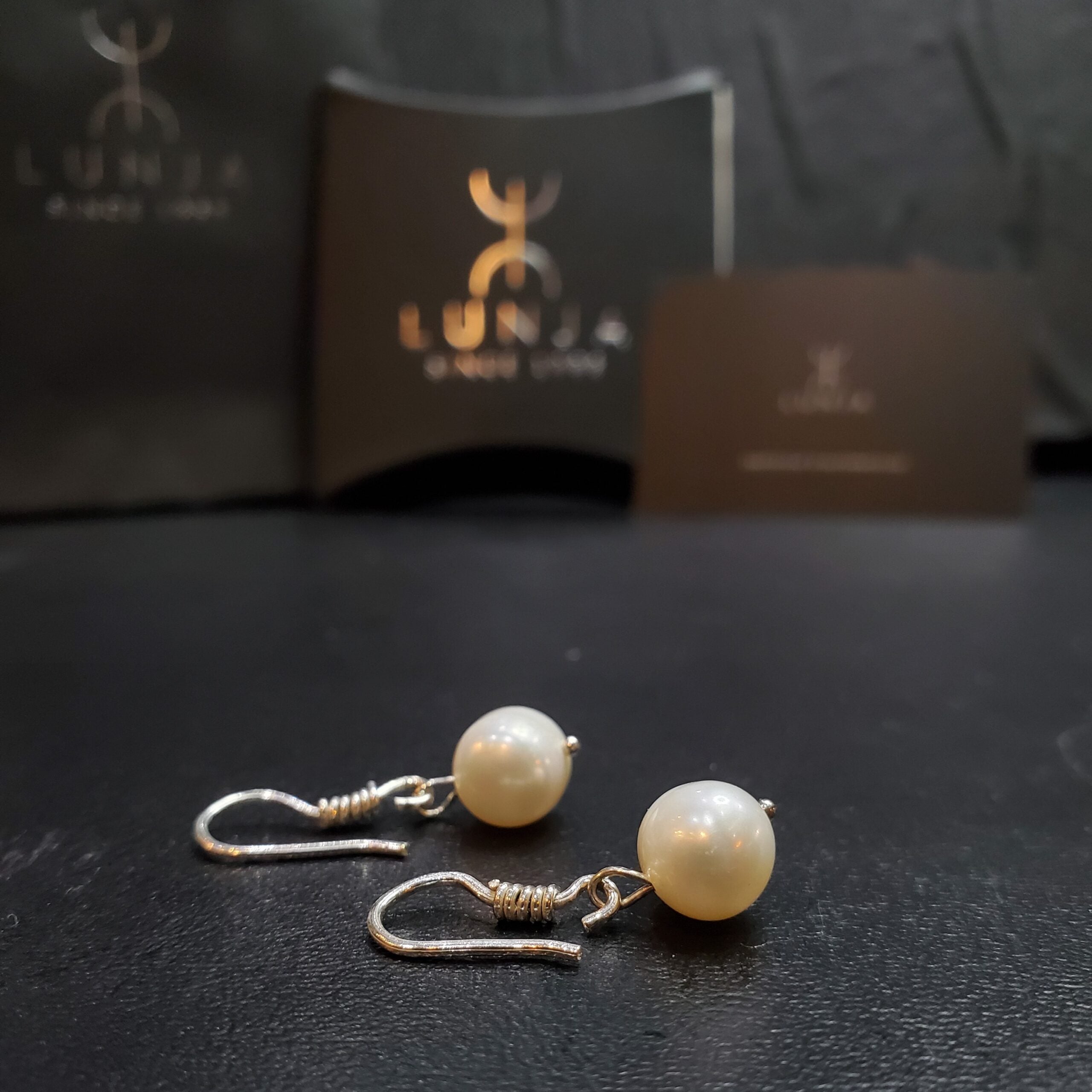 Boucles d’oreilles argent 925 avec perles rondes naturelles